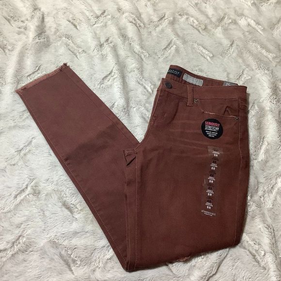 NWT aeropostale rust distressed ankle jegging size 8 - Picture 1 of 8
